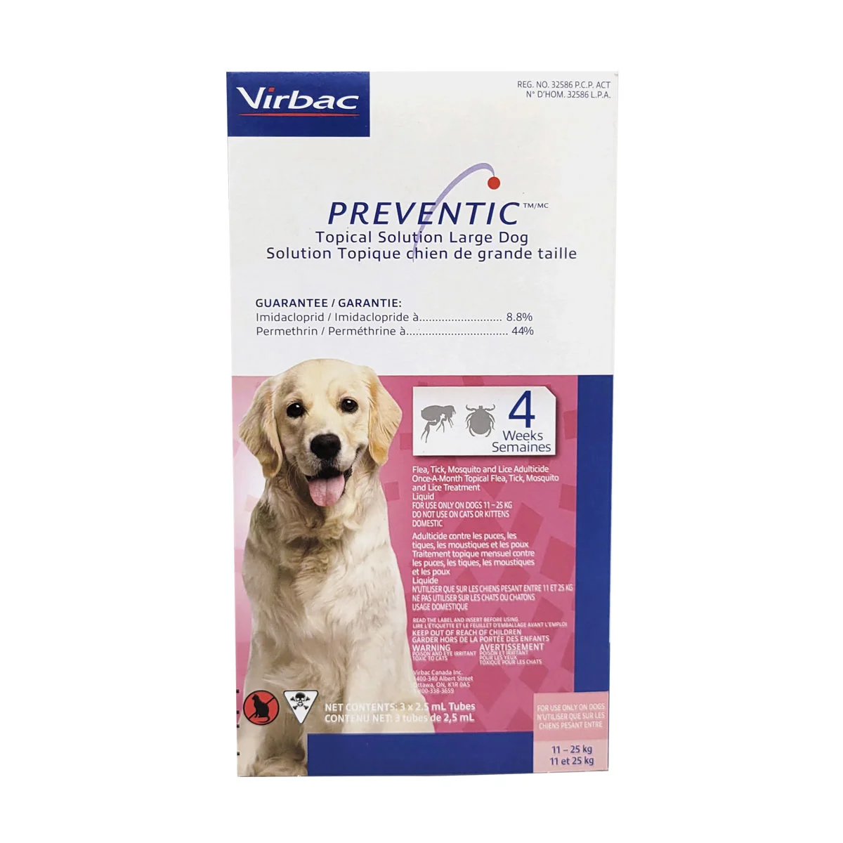 Virbac Preventic - Traitement contre les puces, tiques et moustiques - Chien entre 11 et 25 kg